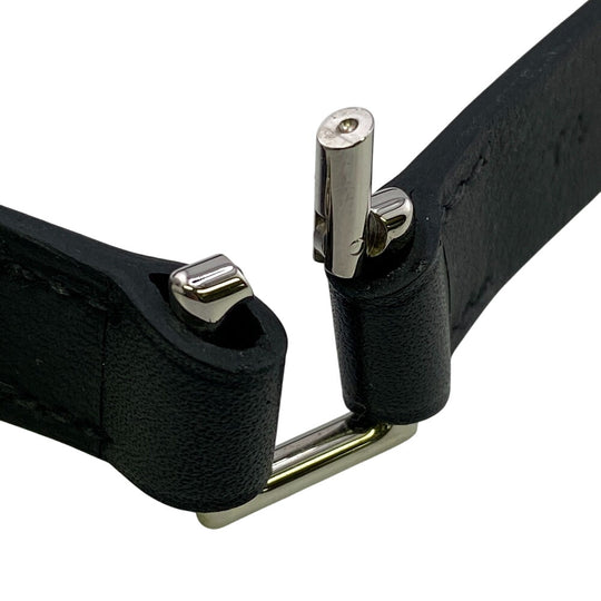 HERMES bracelet Leather, Metal black B2023 T4 Camden mens Used Authentic
