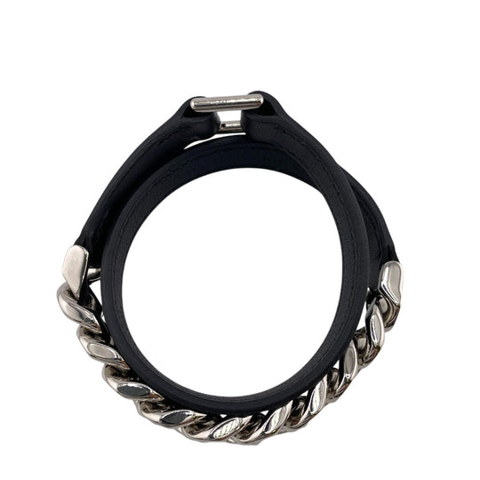HERMES bracelet Leather, Metal black B2023 T4 Camden mens Used Authentic