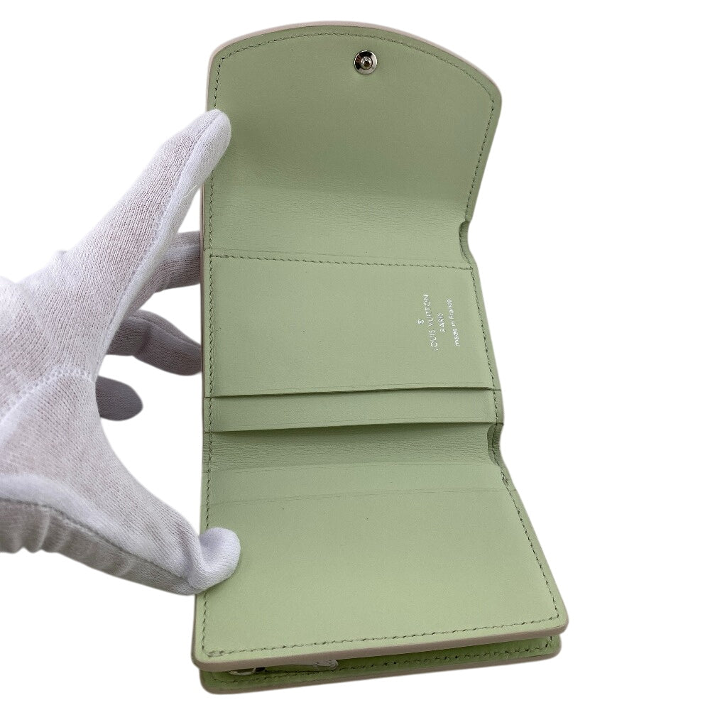 LOUIS VUITTON Tri-fold wallet M83023 leather beige Compact wallet Mahina Portefeuille Iris XS Women Used Authentic