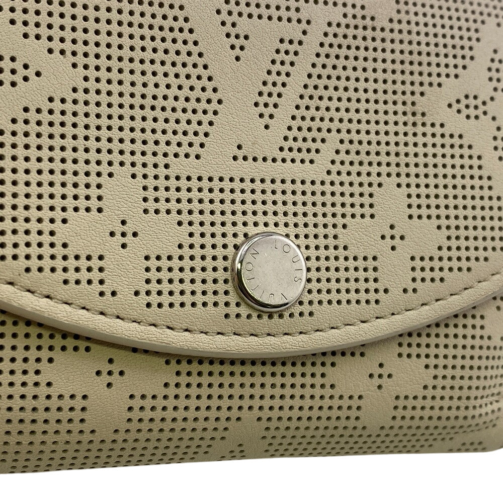 LOUIS VUITTON Tri-fold wallet M83023 leather beige Compact wallet Mahina Portefeuille Iris XS Women Used Authentic