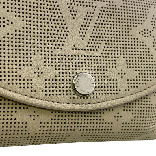 LOUIS VUITTON Tri-fold wallet M83023 leather beige Compact wallet Mahina Portefeuille Iris XS Women Used Authentic