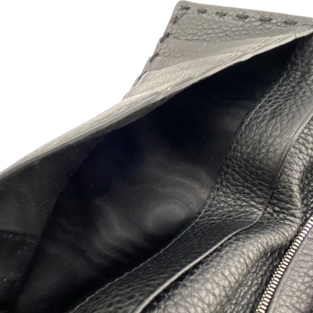 FENDI Long Wallet Purse 7M0355 leather black Celeria mens Used Authentic