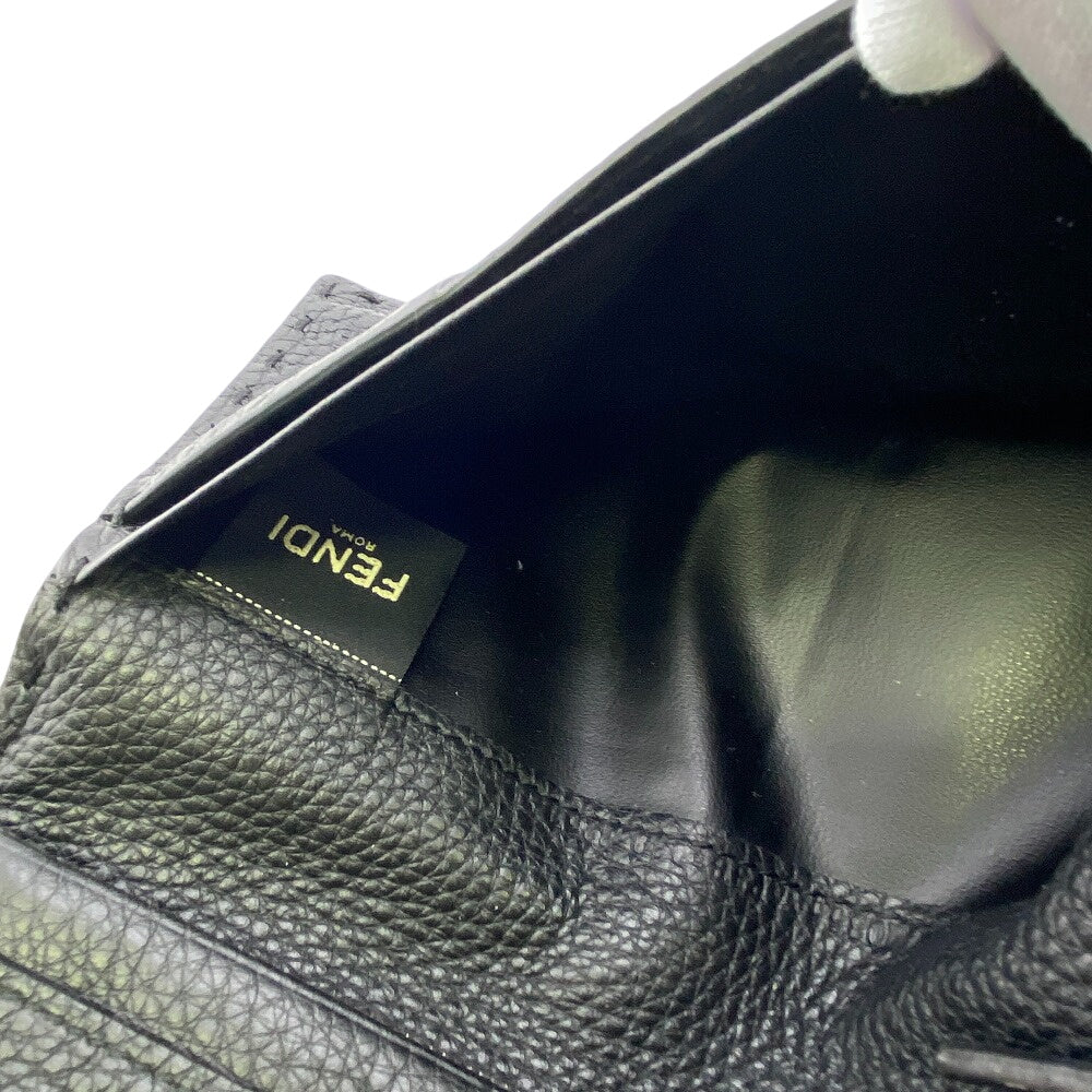 FENDI Long Wallet Purse 7M0355 leather black Celeria mens Used Authentic