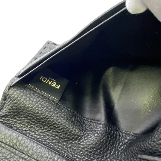 FENDI Long Wallet Purse 7M0355 leather black Celeria mens Used Authentic