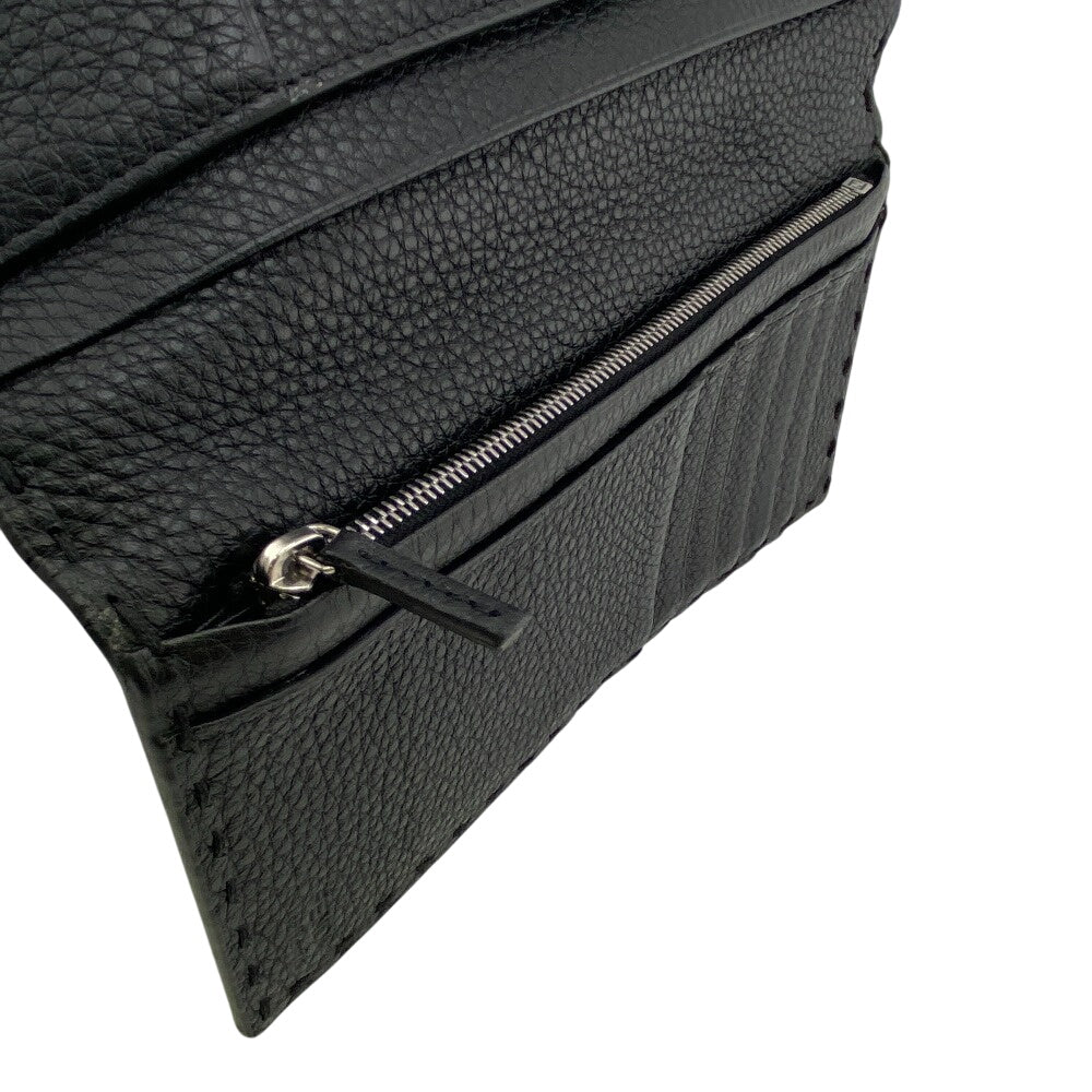 FENDI Long Wallet Purse 7M0355 leather black Celeria mens Used Authentic