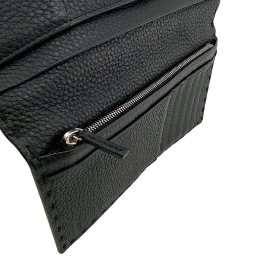 FENDI Long Wallet Purse 7M0355 leather black Celeria mens Used Authentic