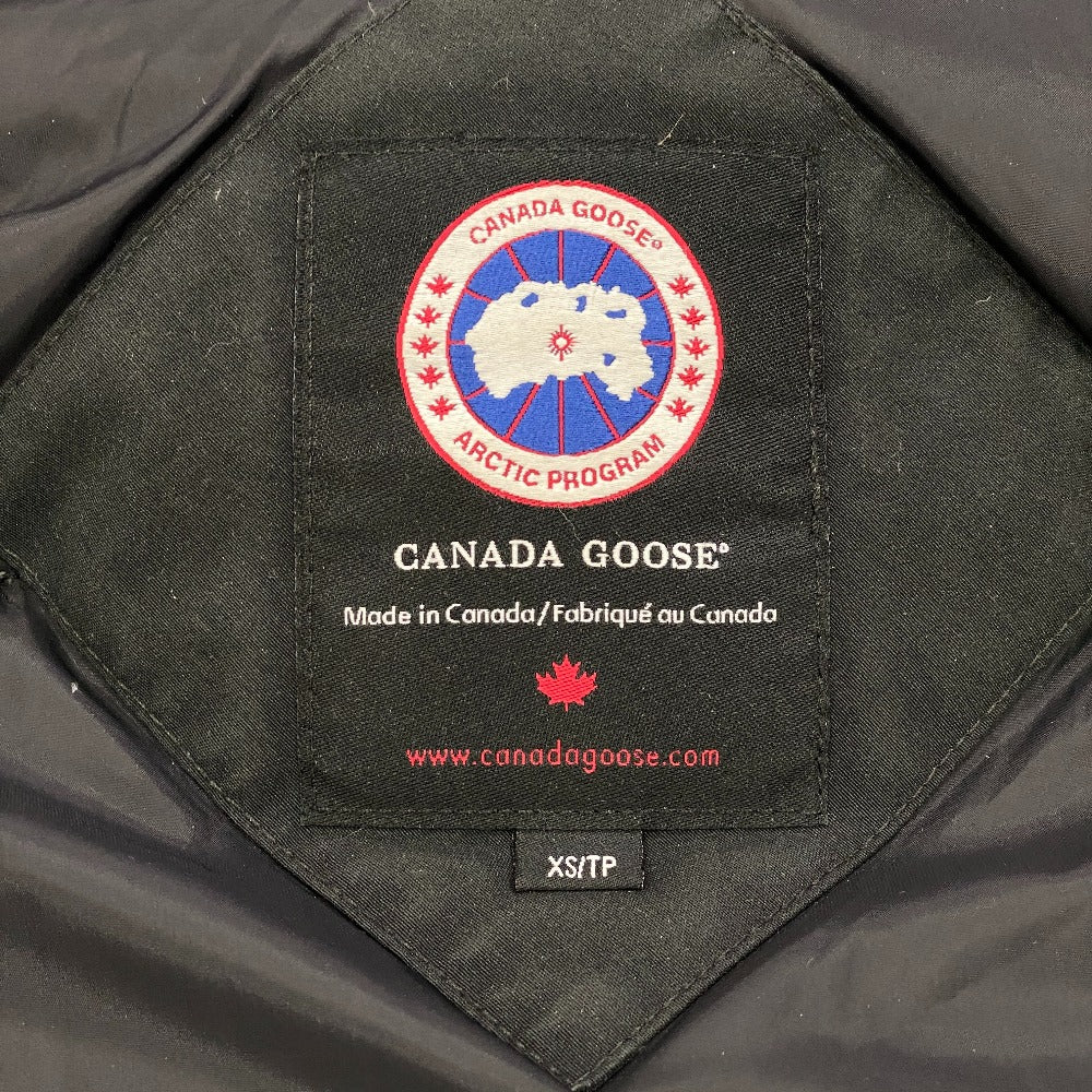 CANADA GOOSE Down jacket polyester black Coyote fur Women XS/TP Used Authentic