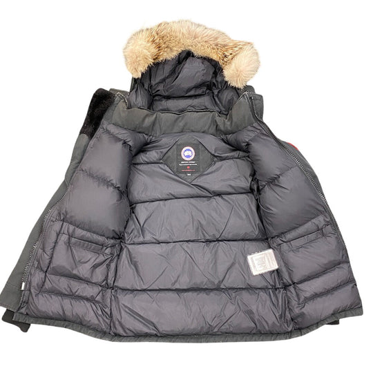CANADA GOOSE Down jacket polyester black Coyote fur Women XS/TP Used Authentic