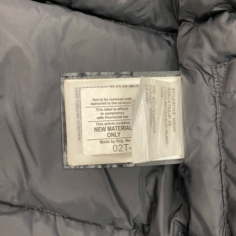 CANADA GOOSE Down jacket polyester black Coyote fur Women XS/TP Used Authentic