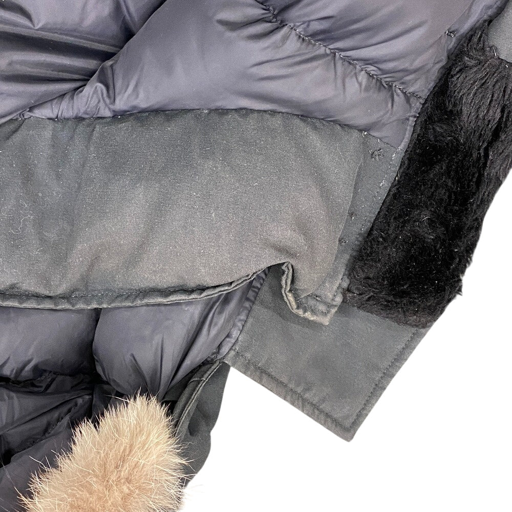 CANADA GOOSE Down jacket polyester black Coyote fur Women XS/TP Used Authentic