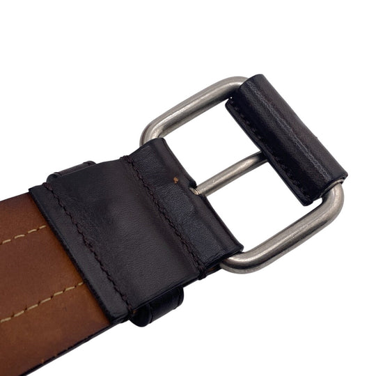 BALLY belt leather Brown 95/38 mens Used Authentic
