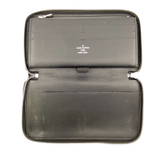 LOUIS VUITTON Long Wallet Purse M67723 leather black Supreme Zip Around Epi Zippy Organizer mens Used Authentic