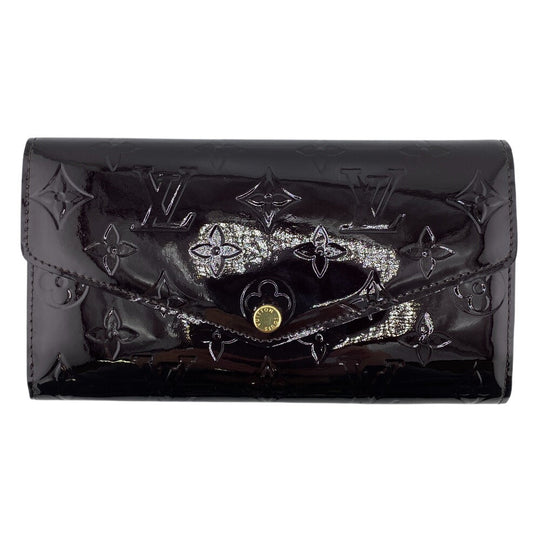 LOUIS VUITTON Long Wallet Purse M90152 Vernis Amarrant Monogram Portefeuille Sarah Women Used Authentic