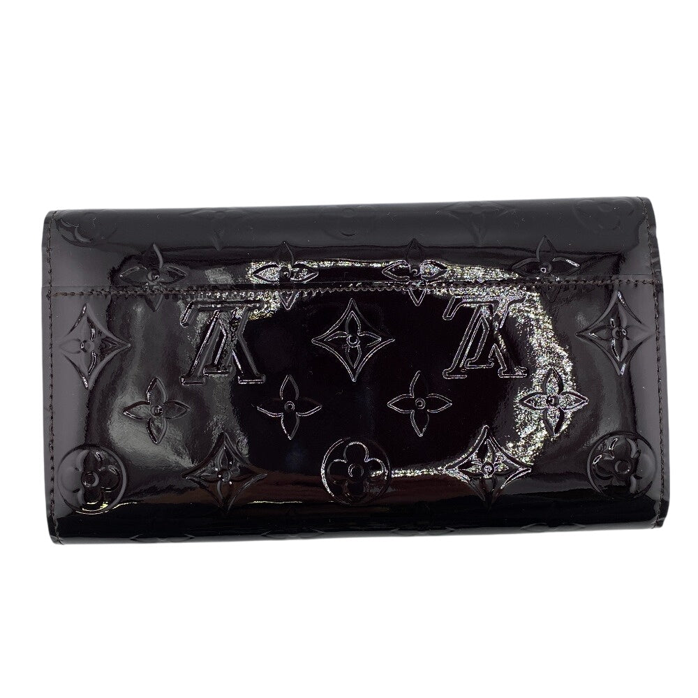 LOUIS VUITTON Long Wallet Purse M90152 Vernis Amarrant Monogram Portefeuille Sarah Women Used Authentic