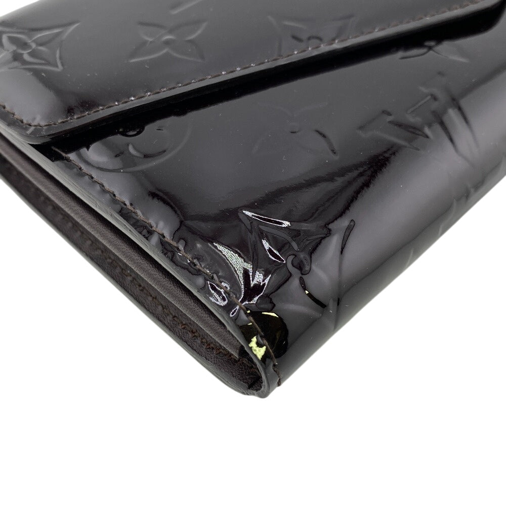 LOUIS VUITTON Long Wallet Purse M90152 Vernis Amarrant Monogram Portefeuille Sarah Women Used Authentic