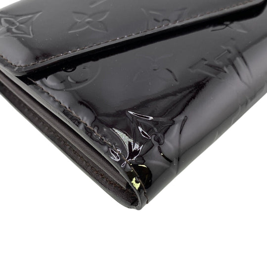 LOUIS VUITTON Long Wallet Purse M90152 Vernis Amarrant Monogram Portefeuille Sarah Women Used Authentic