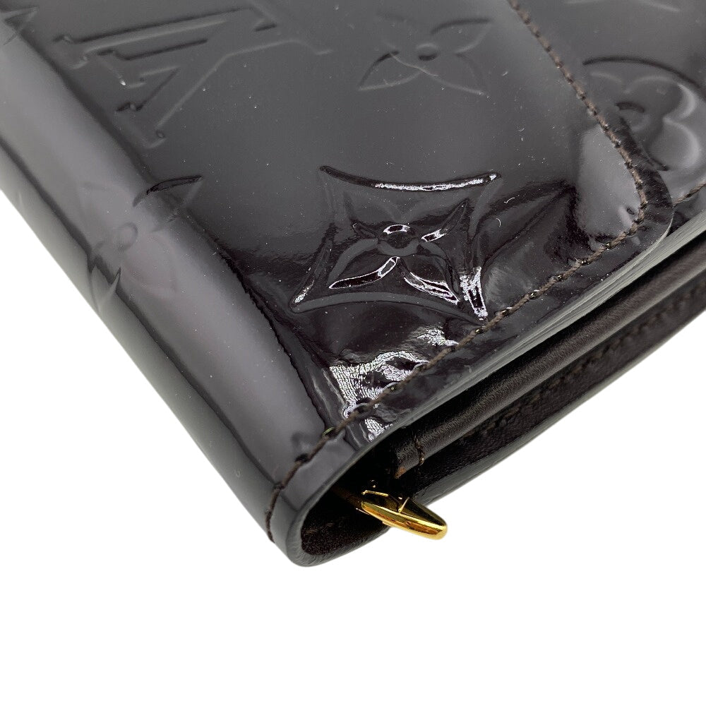LOUIS VUITTON Long Wallet Purse M90152 Vernis Amarrant Monogram Portefeuille Sarah Women Used Authentic