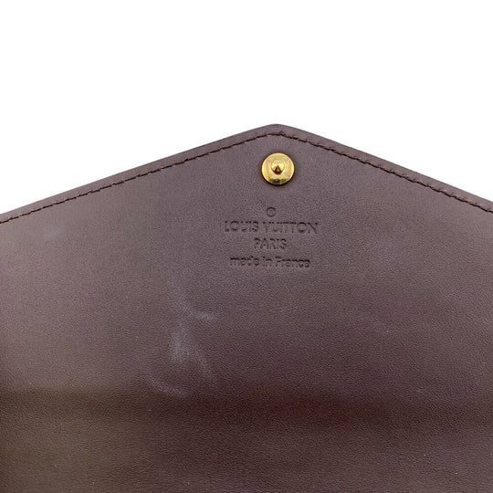 LOUIS VUITTON Long Wallet Purse M90152 Vernis Amarrant Monogram Portefeuille Sarah Women Used Authentic