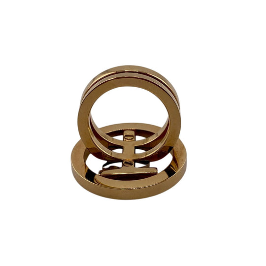 THOMAS BURBERRY Ring Gold Plated gold TB logo mens 54 Used Authentic