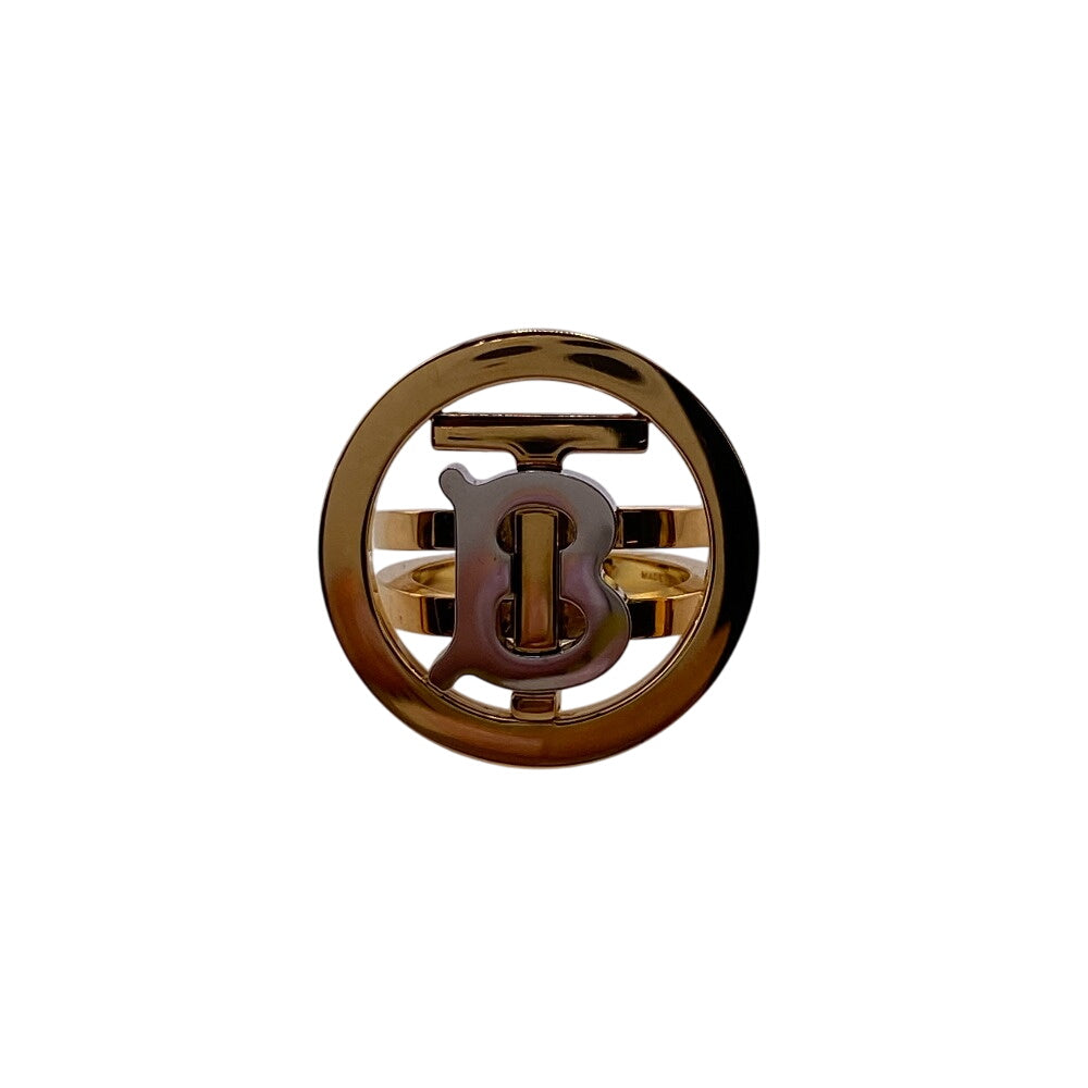 THOMAS BURBERRY Ring Gold Plated gold TB logo mens 54 Used Authentic