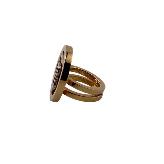 THOMAS BURBERRY Ring Gold Plated gold TB logo mens 54 Used Authentic