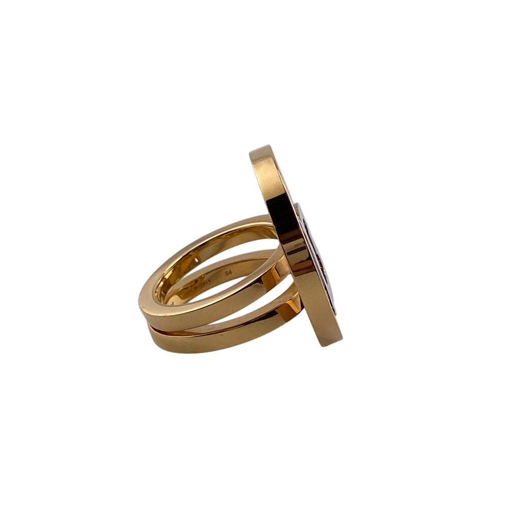 THOMAS BURBERRY Ring Gold Plated gold TB logo mens 54 Used Authentic