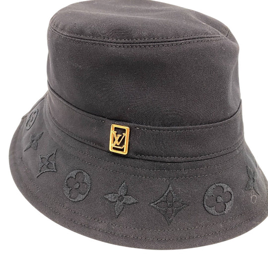 LOUIS VUITTON hat M7286S cotton black Bucket hat LV Filigram Women Used Authentic