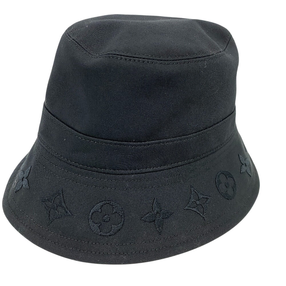 LOUIS VUITTON hat M7286S cotton black Bucket hat LV Filigram Women Used Authentic
