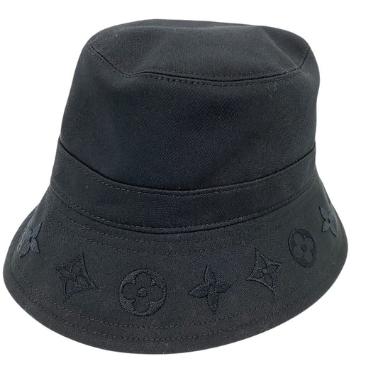 LOUIS VUITTON hat M7286S cotton black Bucket hat LV Filigram Women Used Authentic