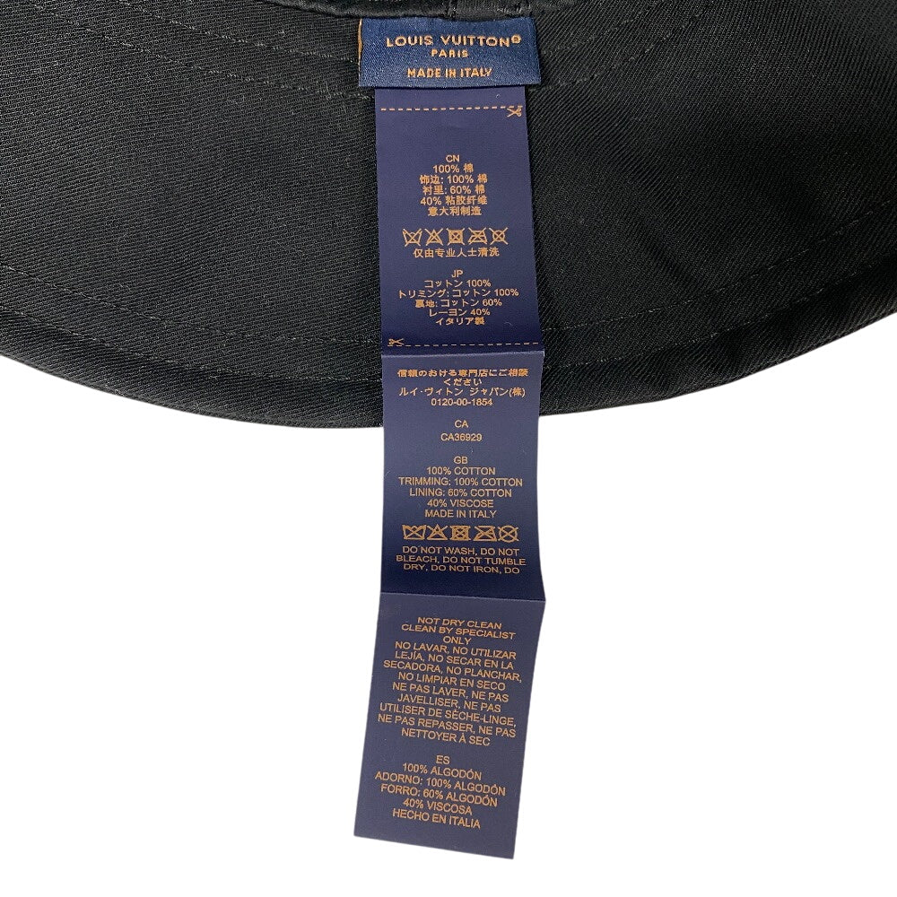 LOUIS VUITTON hat M7286S cotton black Bucket hat LV Filigram Women Used Authentic