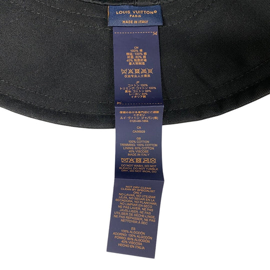 LOUIS VUITTON hat M7286S cotton black Bucket hat LV Filigram Women Used Authentic