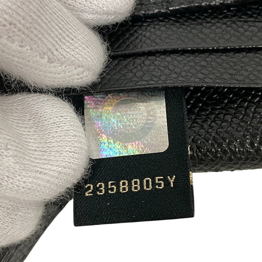 BVLGARI Long Wallet Purse leather black Bulgari Bulgari mens Used Authentic