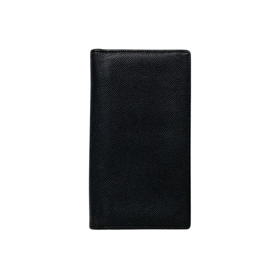 BVLGARI Long Wallet Purse leather black Bulgari Bulgari mens Used Authentic