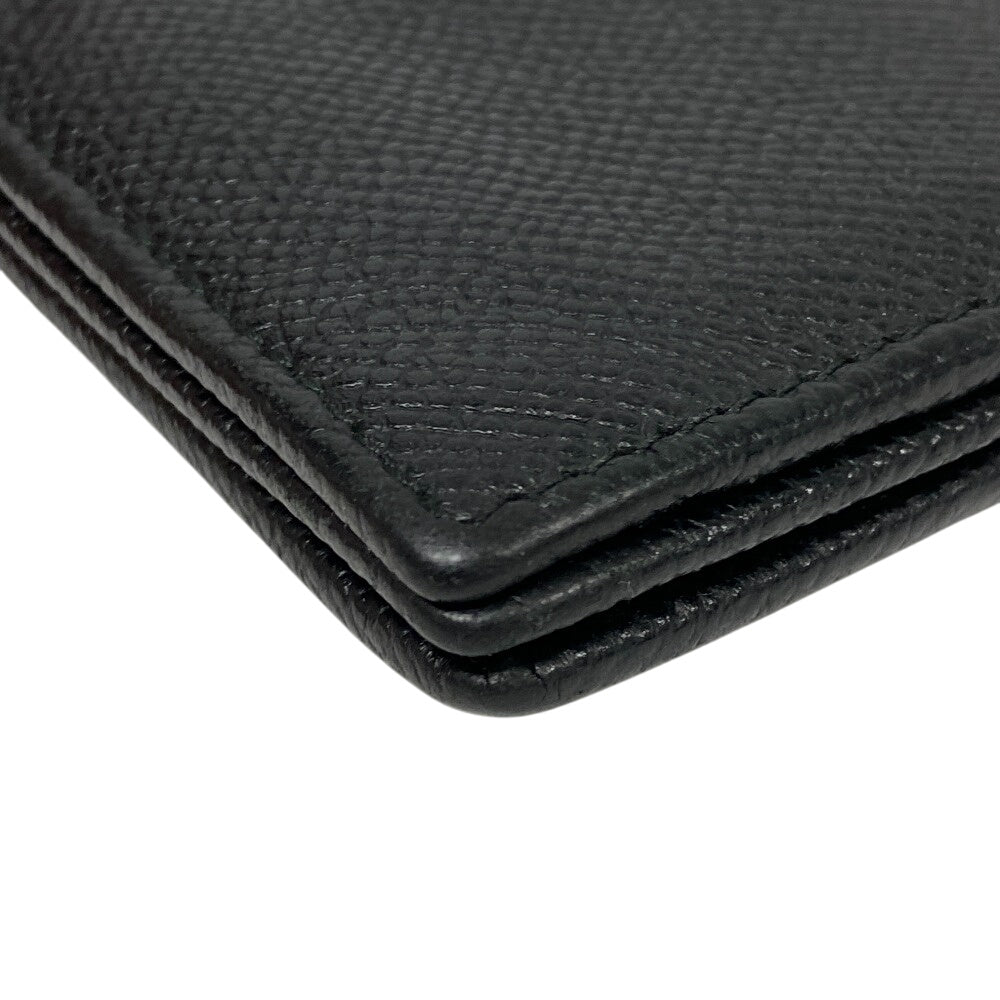 BVLGARI Long Wallet Purse leather black Bulgari Bulgari mens Used Authentic