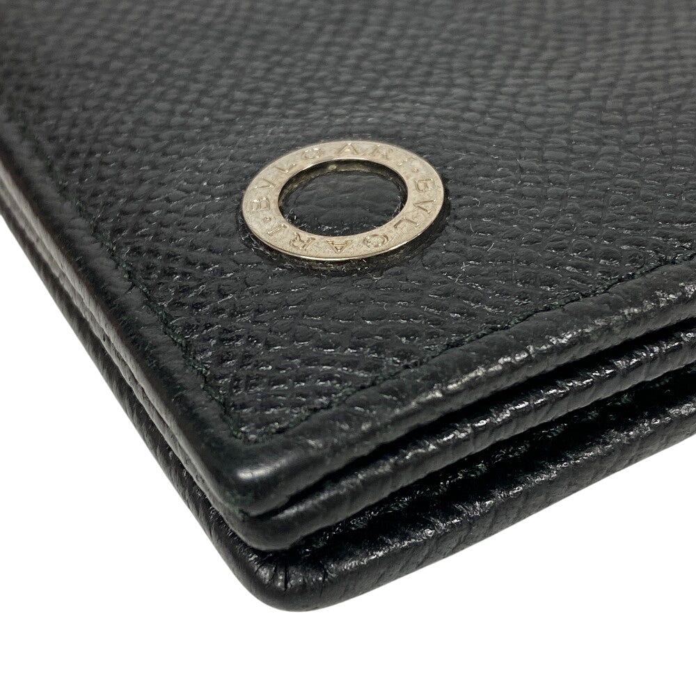 BVLGARI Long Wallet Purse leather black Bulgari Bulgari mens Used Authentic