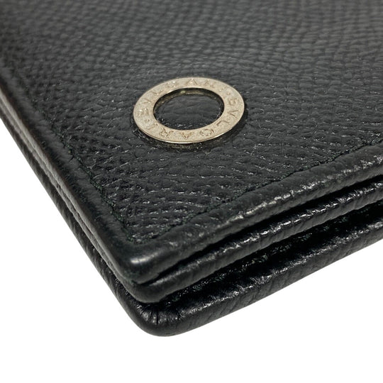 BVLGARI Long Wallet Purse leather black Bulgari Bulgari mens Used Authentic