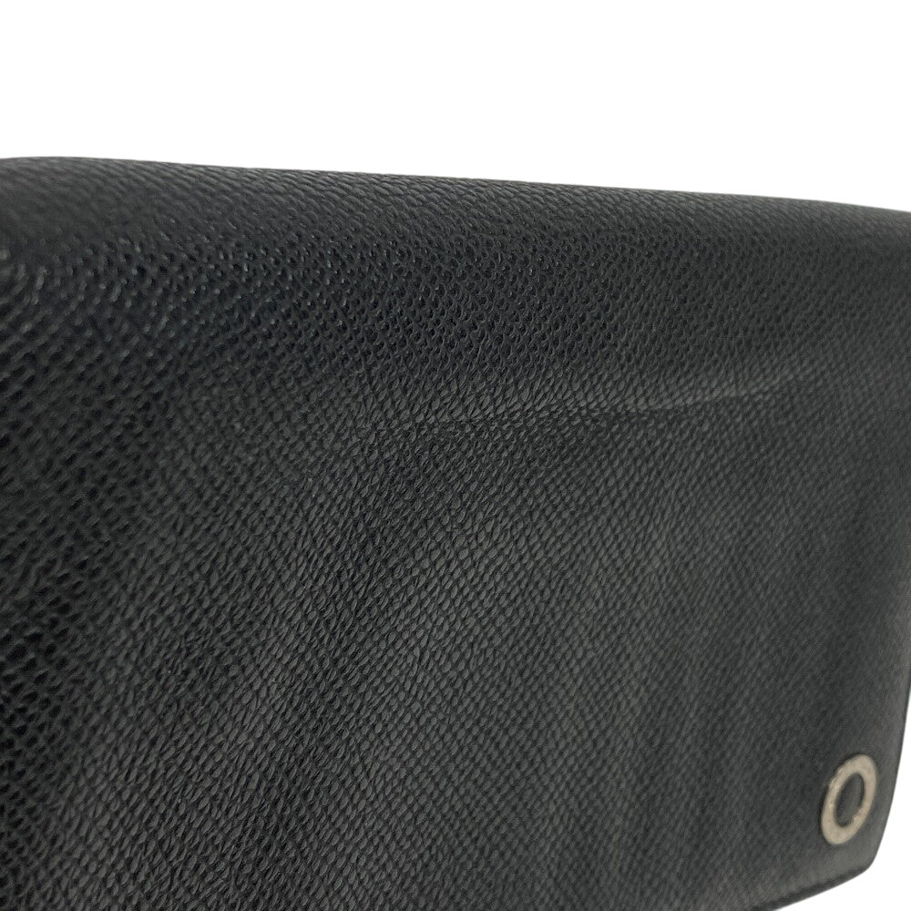 BVLGARI Long Wallet Purse leather black Bulgari Bulgari mens Used Authentic