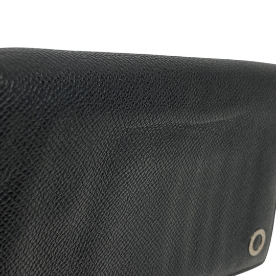 BVLGARI Long Wallet Purse leather black Bulgari Bulgari mens Used Authentic