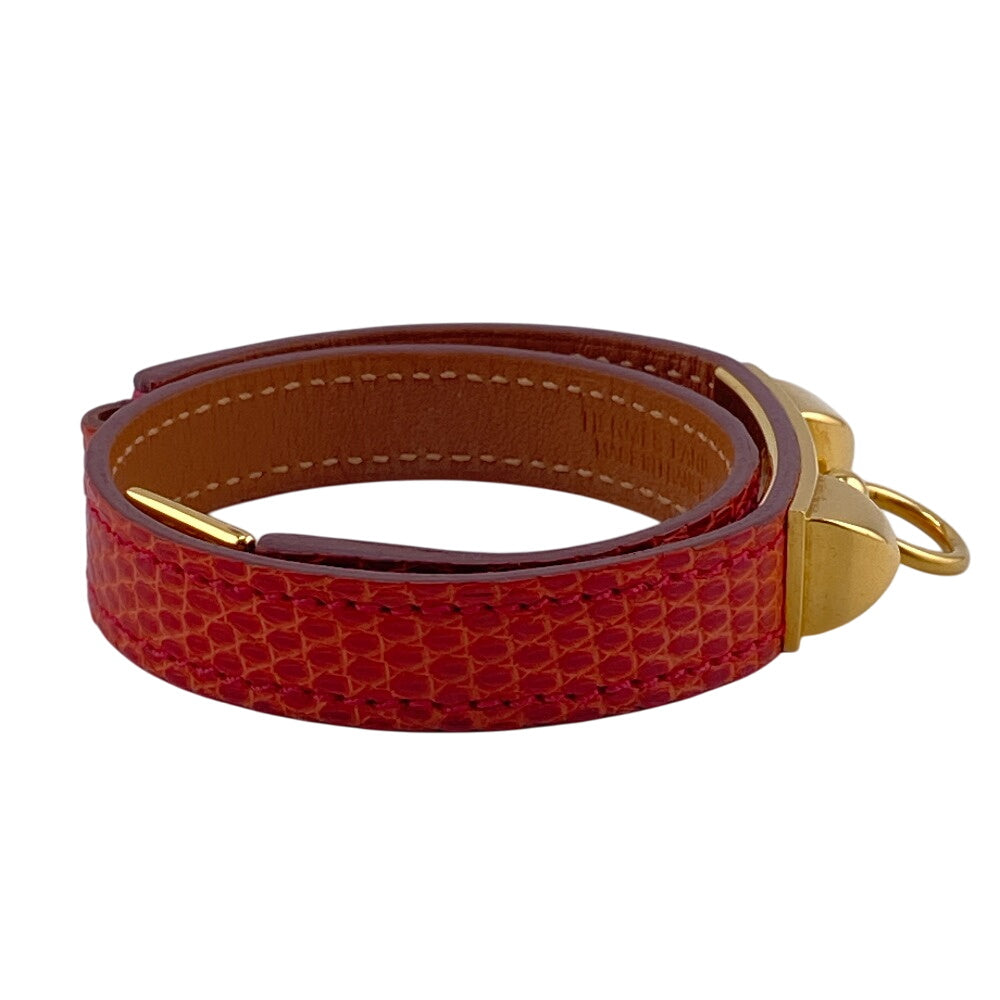 HERMES bracelet Epsom Red Rival de Brugur Women Used Authentic