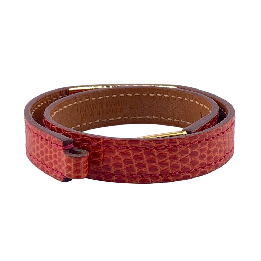 HERMES bracelet Epsom Red Rival de Brugur Women Used Authentic