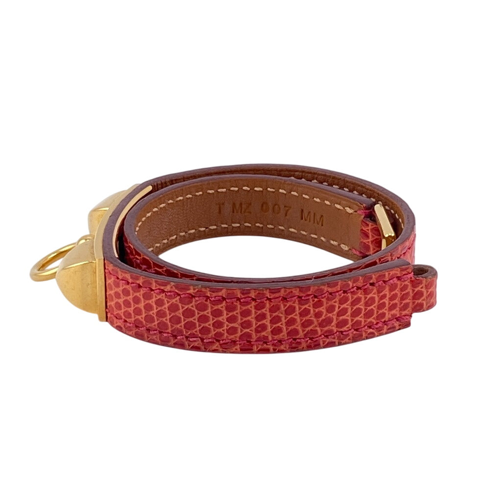 HERMES bracelet Epsom Red Rival de Brugur Women Used Authentic