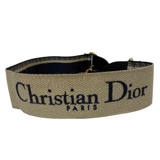 Christian Dior Shoulder strap Canvas, Leather black Shoulder strap Embroidery Women Used Authentic