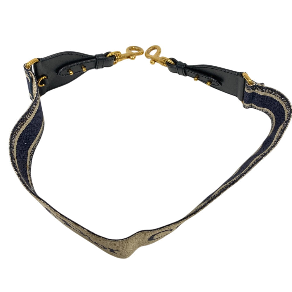 Christian Dior Shoulder strap Canvas, Leather black Shoulder strap Embroidery Women Used Authentic