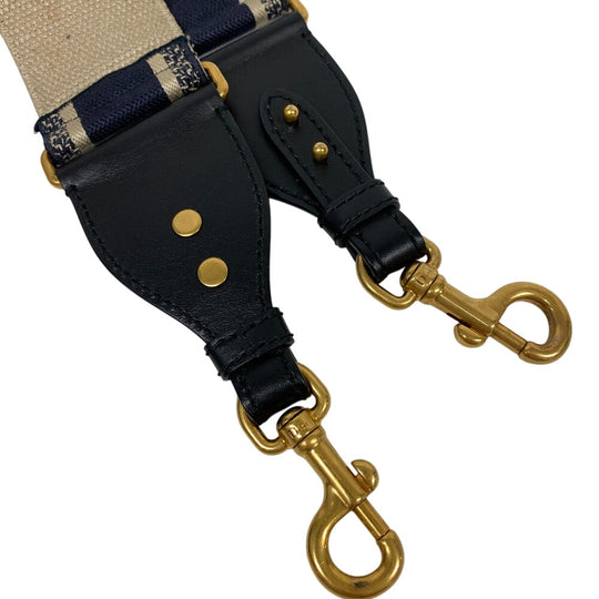 Christian Dior Shoulder strap Canvas, Leather black Shoulder strap Embroidery Women Used Authentic