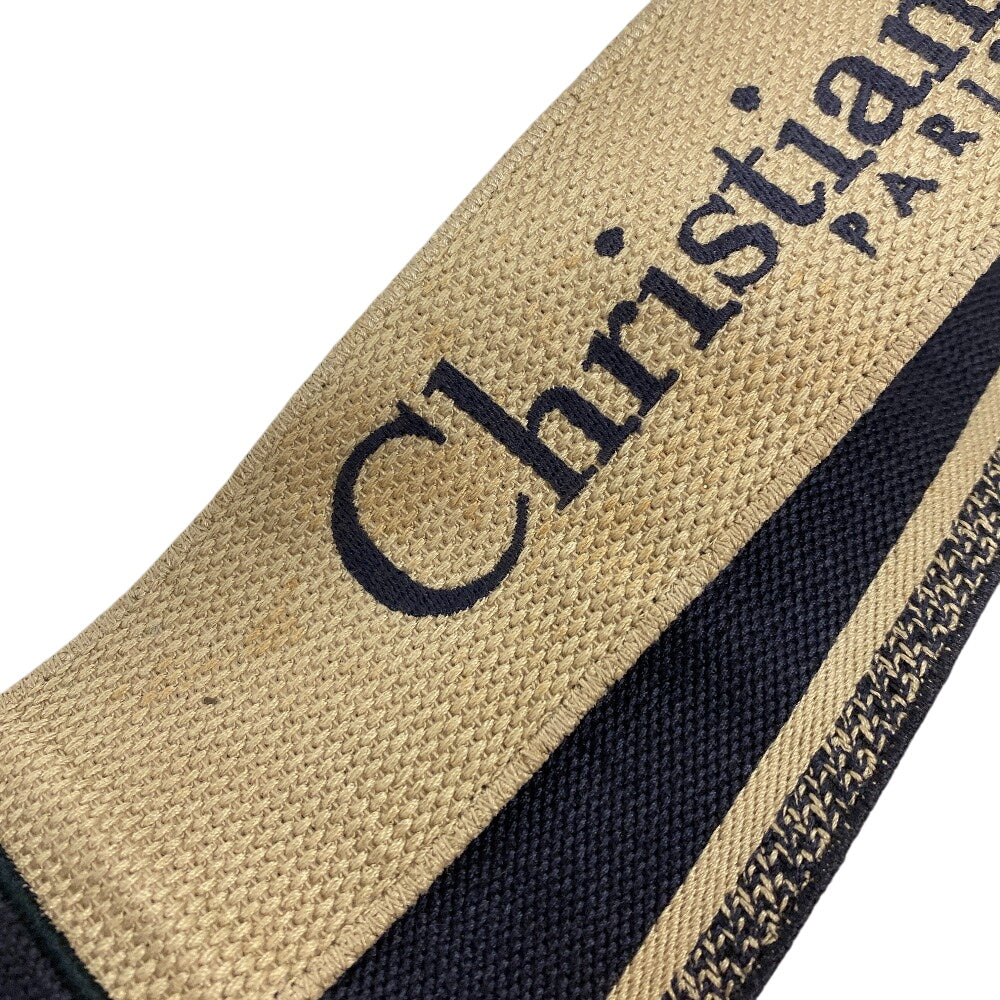 Christian Dior Shoulder strap Canvas, Leather black Shoulder strap Embroidery Women Used Authentic
