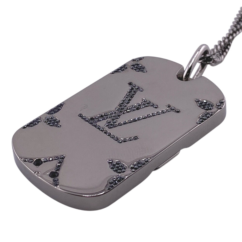 LOUIS VUITTON Necklace M69473 metal Silver Monogram Strath mens Used Authentic