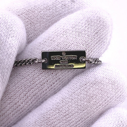 LOUIS VUITTON Necklace M69473 metal Silver Monogram Strath mens Used Authentic