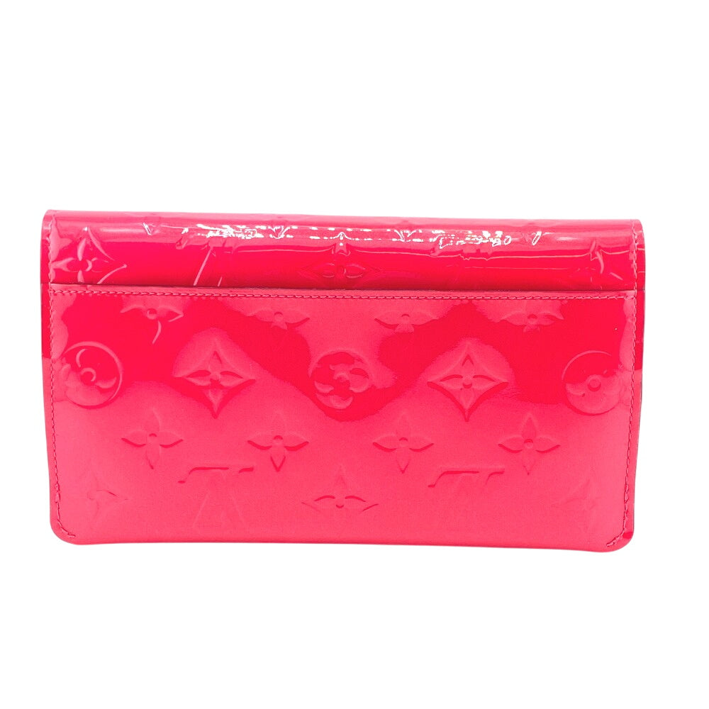 LOUIS VUITTON Long Wallet Purse M61689 Monogram Vernis Red Bifold Walletlong wallet Vernis Portefeuille Jeanne Women Used Authentic