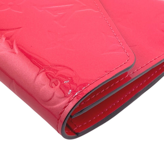 LOUIS VUITTON Long Wallet Purse M61689 Monogram Vernis Red Bifold Walletlong wallet Vernis Portefeuille Jeanne Women Used Authentic