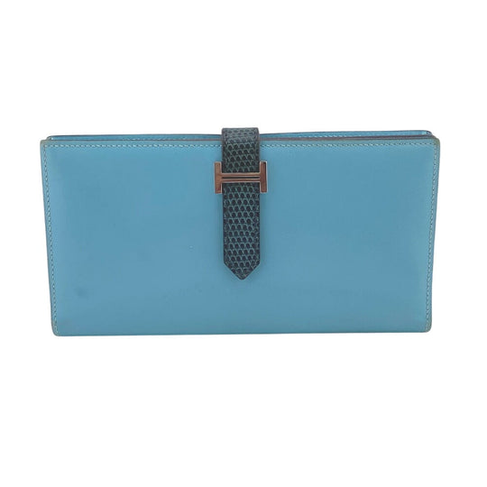 HERMES Long Wallet Purse Epsom green Bifold Walletlong wallet Votaderact Beansufla Women Used Authentic